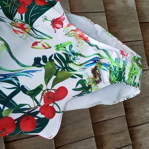 COPY - Swimsuit off one shoulder tropical - Picture 3 of 6